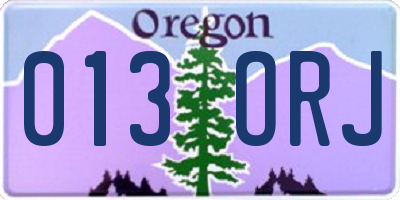 OR license plate 013ORJ