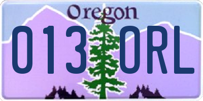 OR license plate 013ORL