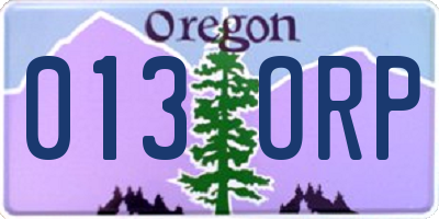 OR license plate 013ORP