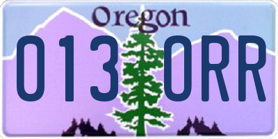 OR license plate 013ORR