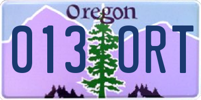 OR license plate 013ORT