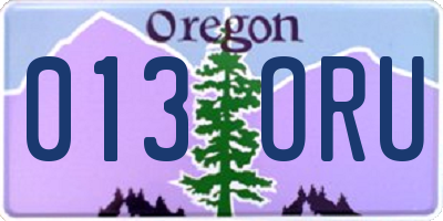 OR license plate 013ORU