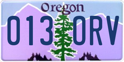 OR license plate 013ORV