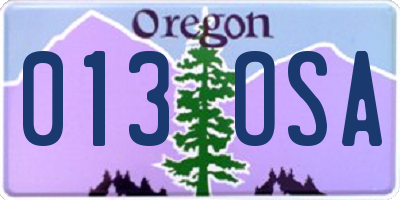 OR license plate 013OSA