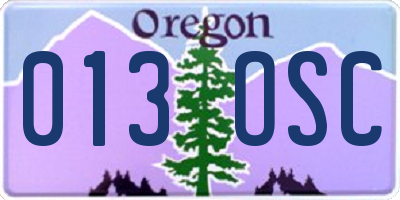 OR license plate 013OSC