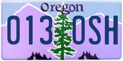 OR license plate 013OSH