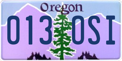 OR license plate 013OSI