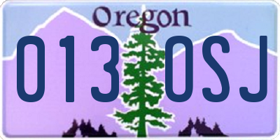 OR license plate 013OSJ