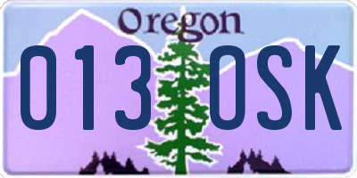 OR license plate 013OSK
