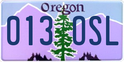 OR license plate 013OSL