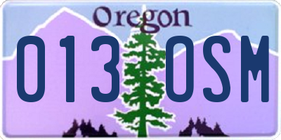 OR license plate 013OSM