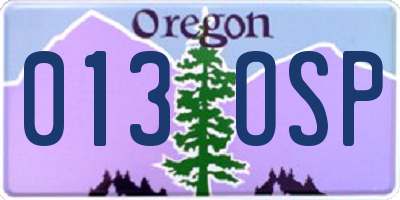 OR license plate 013OSP