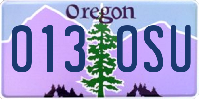 OR license plate 013OSU