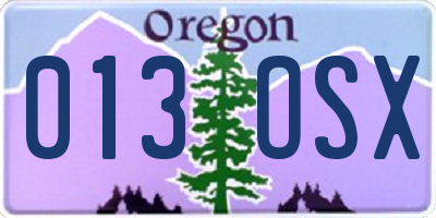 OR license plate 013OSX