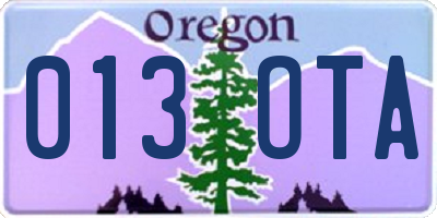 OR license plate 013OTA