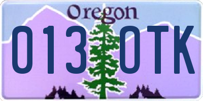 OR license plate 013OTK