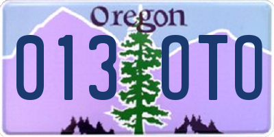OR license plate 013OTO