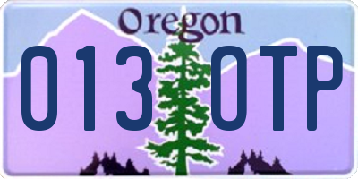 OR license plate 013OTP