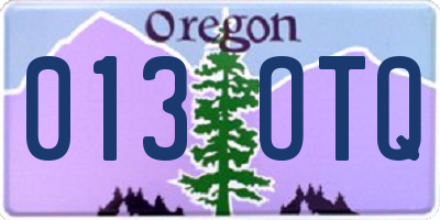 OR license plate 013OTQ