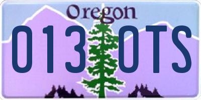 OR license plate 013OTS