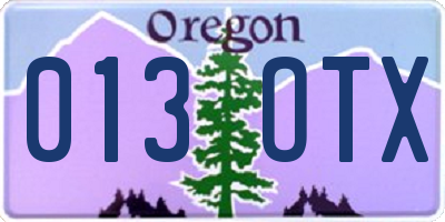 OR license plate 013OTX