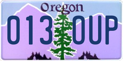 OR license plate 013OUP
