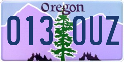 OR license plate 013OUZ