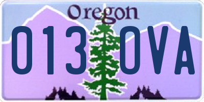 OR license plate 013OVA