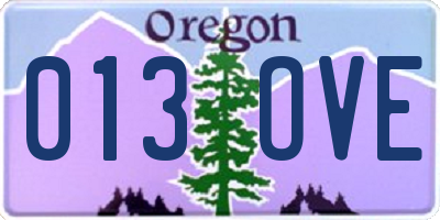 OR license plate 013OVE