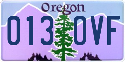 OR license plate 013OVF