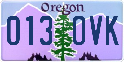 OR license plate 013OVK