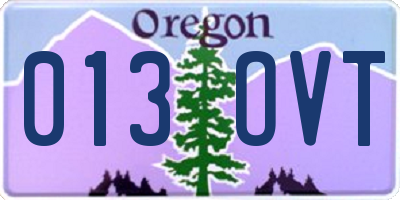 OR license plate 013OVT