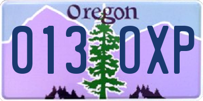 OR license plate 013OXP