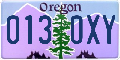 OR license plate 013OXY