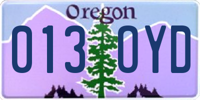 OR license plate 013OYD