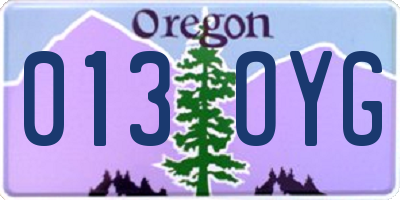 OR license plate 013OYG