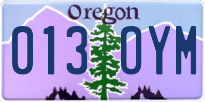 OR license plate 013OYM