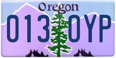 OR license plate 013OYP