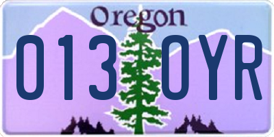 OR license plate 013OYR