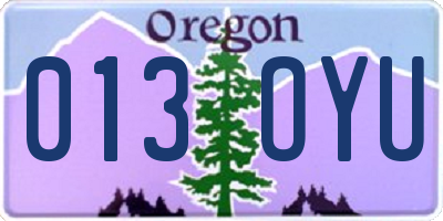 OR license plate 013OYU