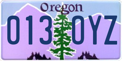 OR license plate 013OYZ