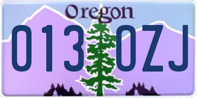 OR license plate 013OZJ