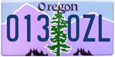 OR license plate 013OZL