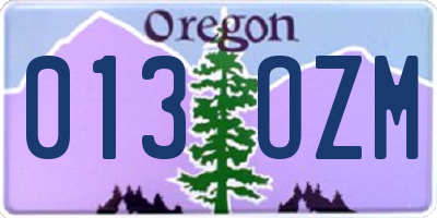 OR license plate 013OZM