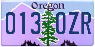 OR license plate 013OZR