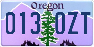 OR license plate 013OZT