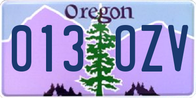 OR license plate 013OZV