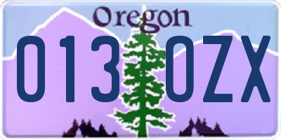 OR license plate 013OZX