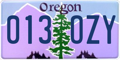 OR license plate 013OZY