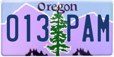 OR license plate 013PAM
